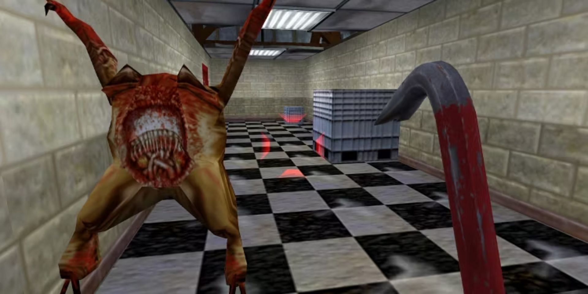 The iconic crowbar being used to fight an alien (Image via Valve)
